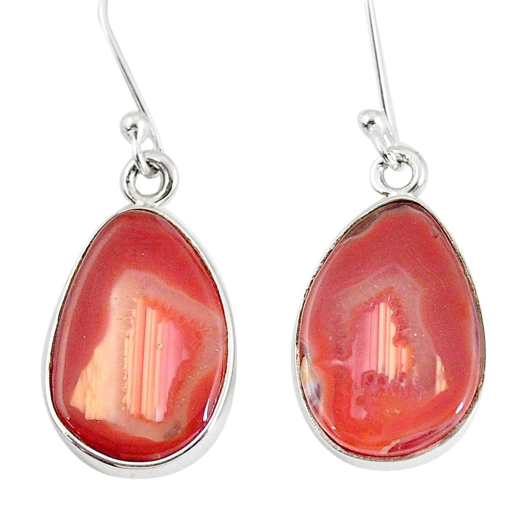 12.10cts natural orange botswana druzy agate 925 silver dangle earrings p8441