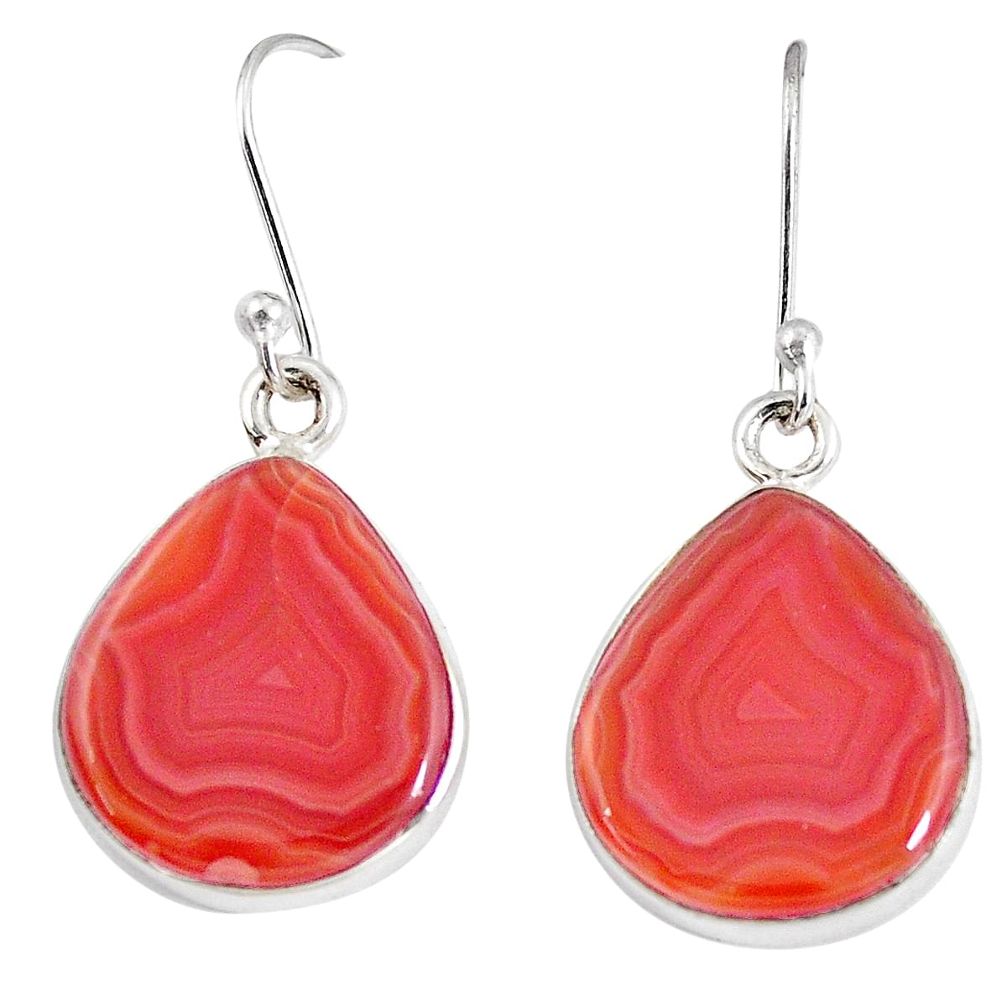 925 silver 13.15cts natural orange botswana druzy agate dangle earrings p8459