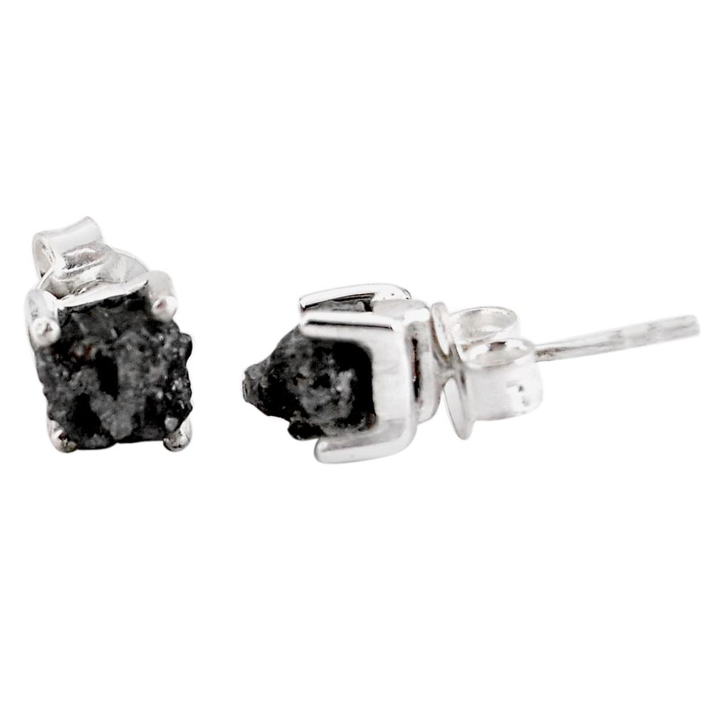 4.29cts natural certified diamond rough 925 sterling silver stud earrings p92941