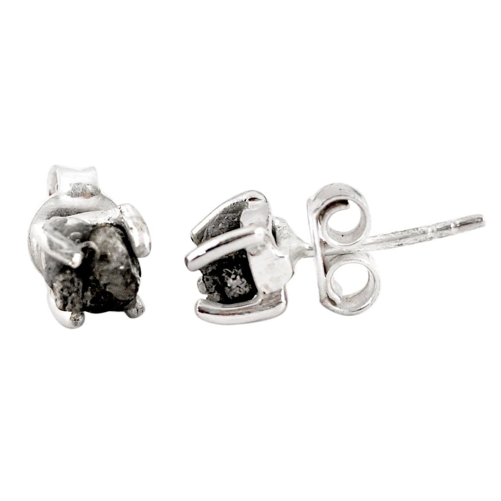 3.86cts natural certified diamond rough 925 sterling silver stud earrings p92942