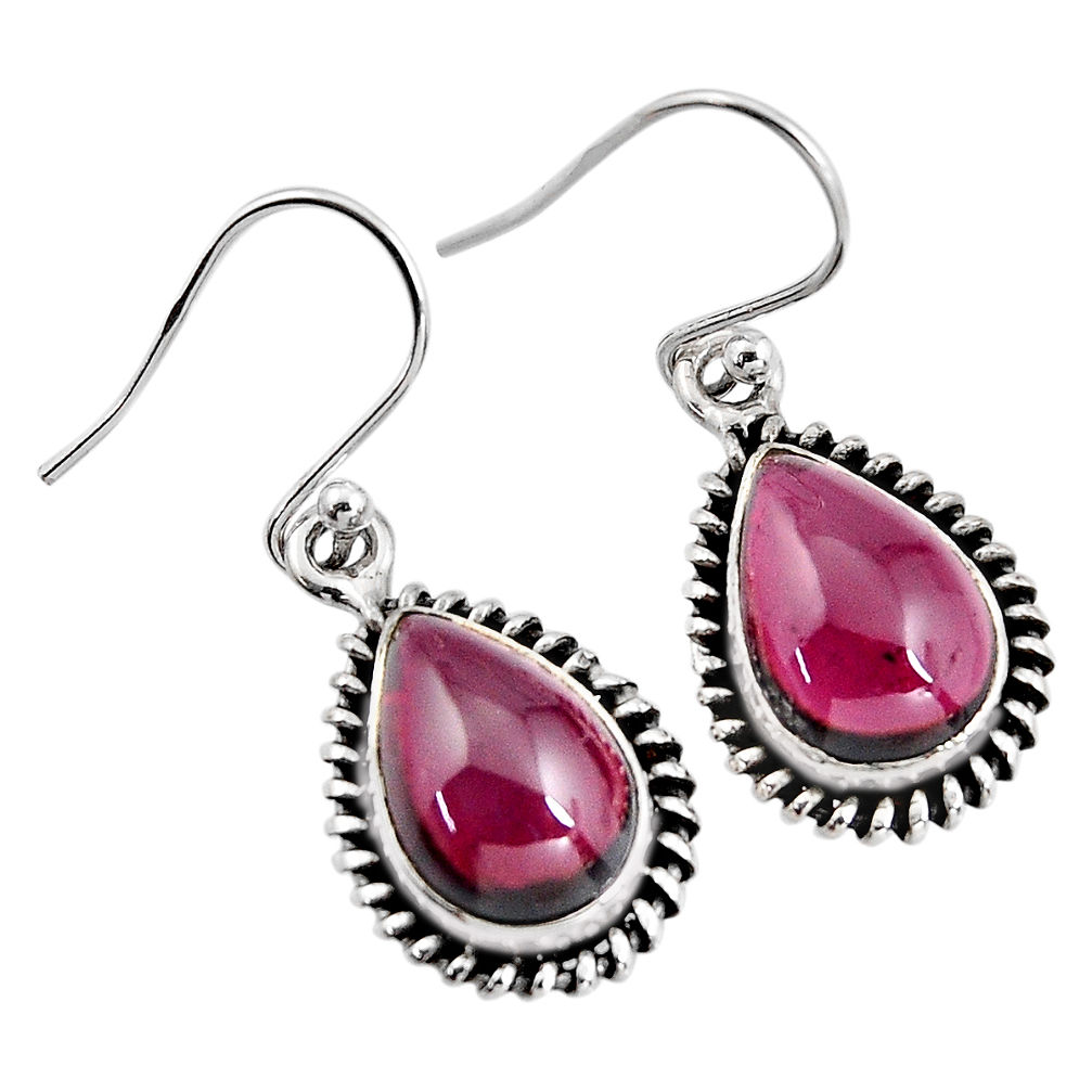 9.18cts natural red garnet 925 sterling silver dangle earrings jewelry p93441