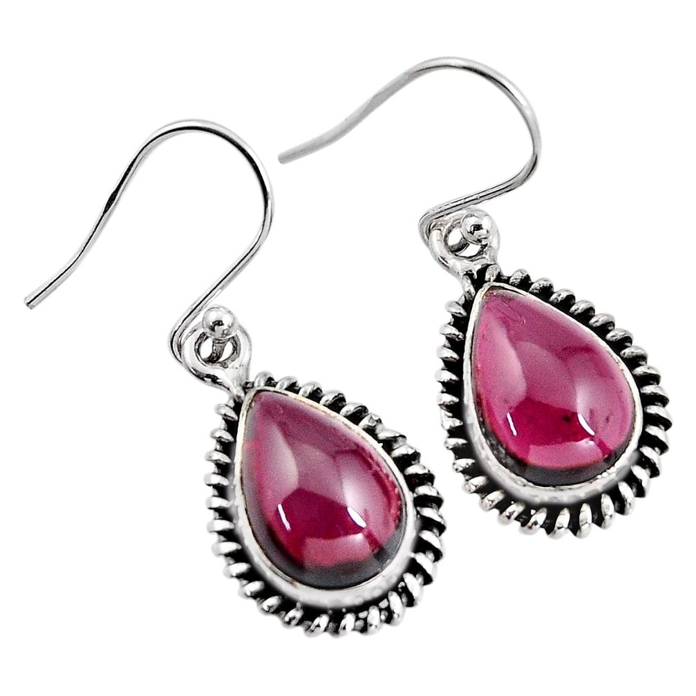 8.26cts natural red garnet 925 sterling silver dangle earrings jewelry p93442