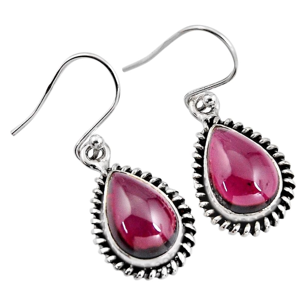 8.75cts natural red garnet 925 sterling silver dangle earrings jewelry p93443