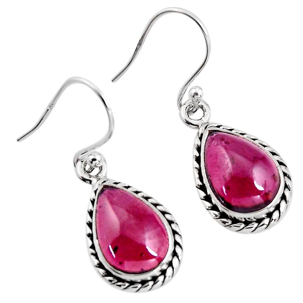 8.75cts natural red garnet 925 sterling silver dangle earrings jewelry p93449