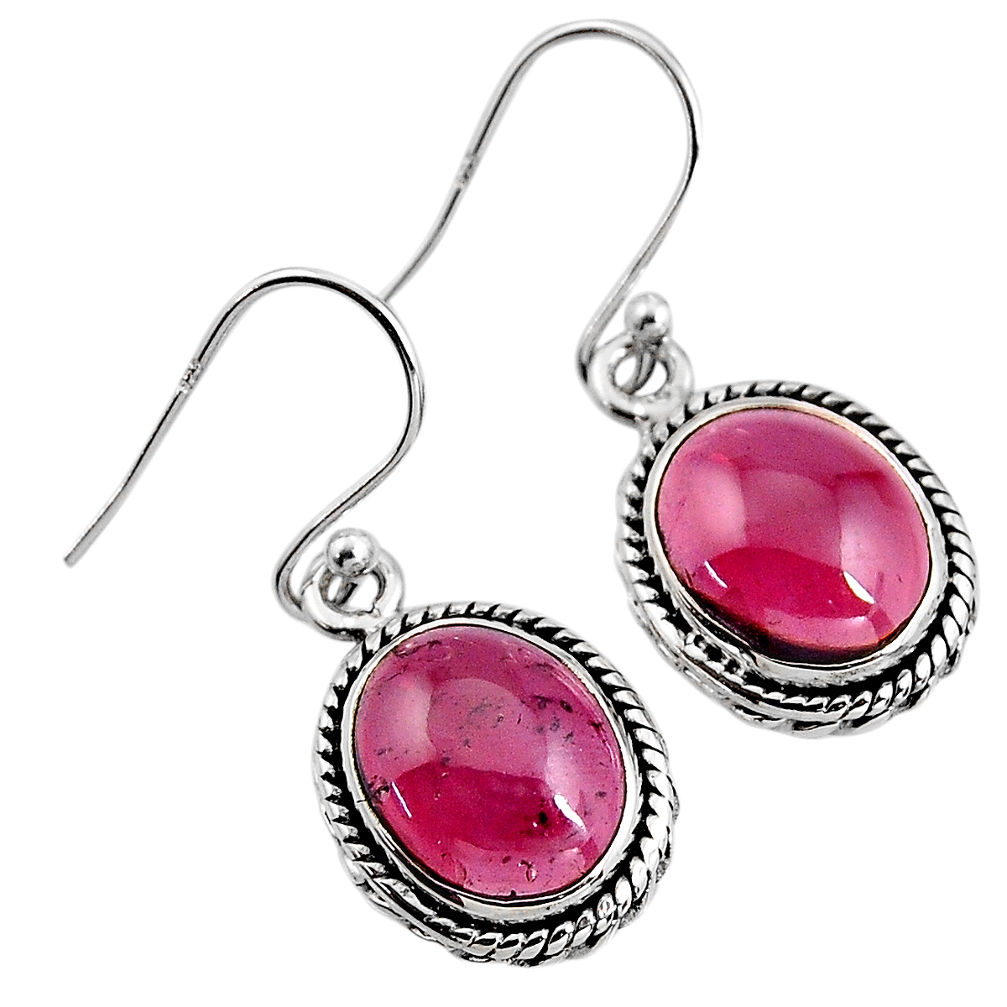 925 sterling silver 9.61cts natural red garnet dangle earrings jewelry p93451