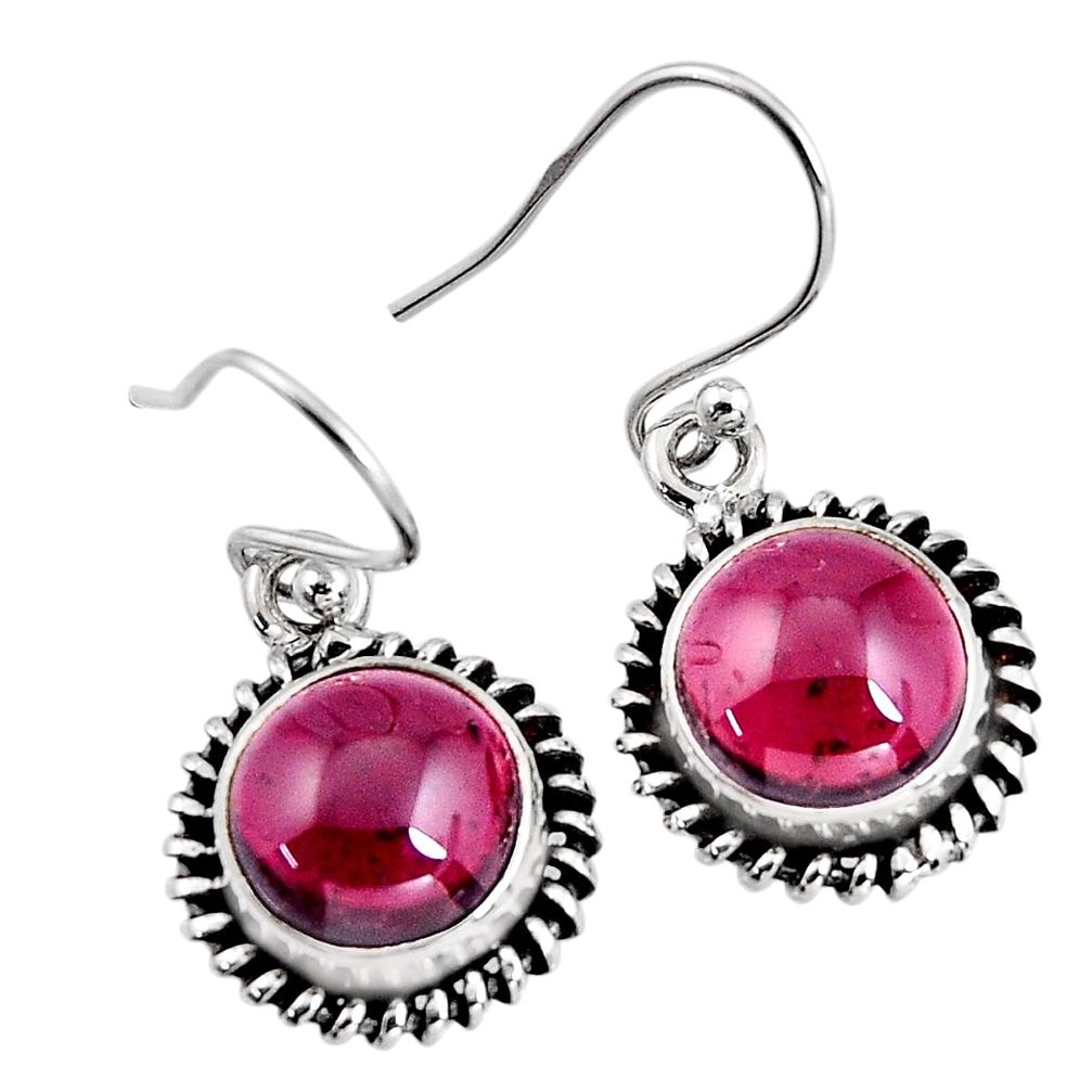 6.42cts natural red garnet 925 sterling silver dangle earrings jewelry p93456
