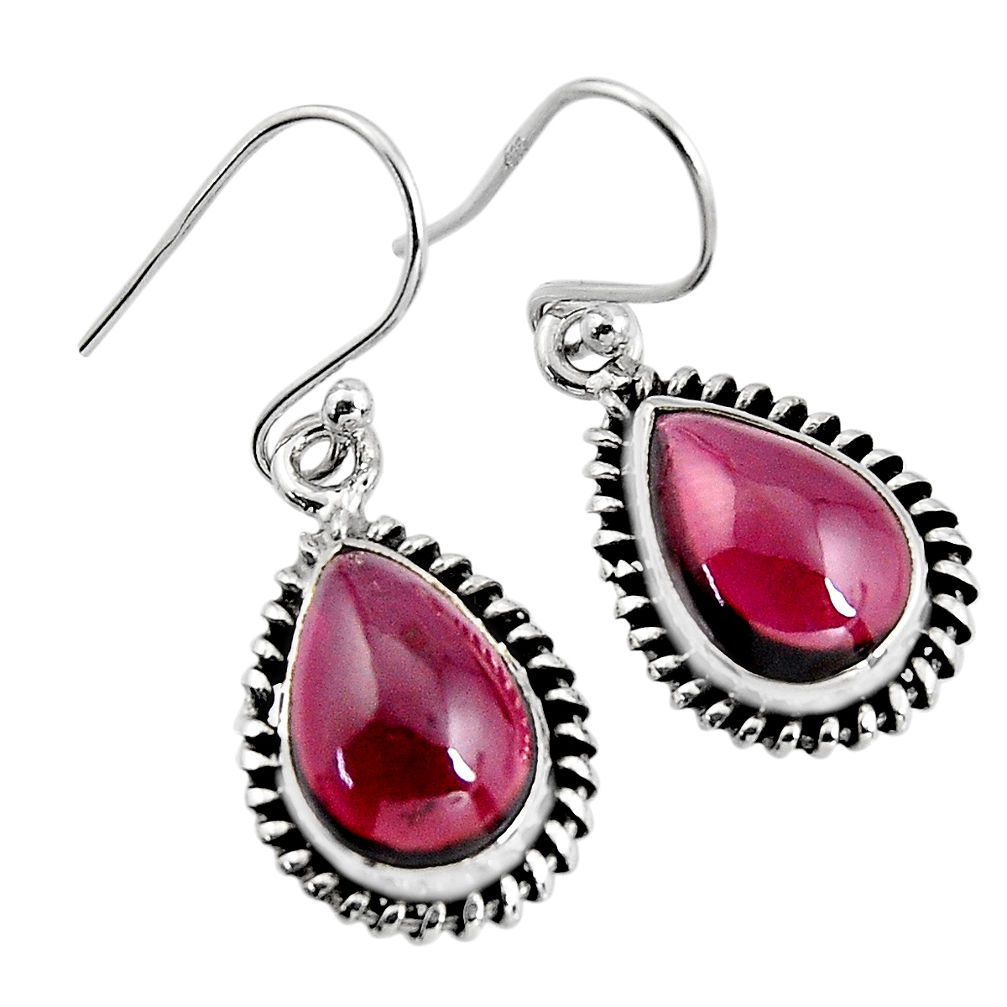 8.51cts natural red garnet 925 sterling silver dangle earrings jewelry p93462