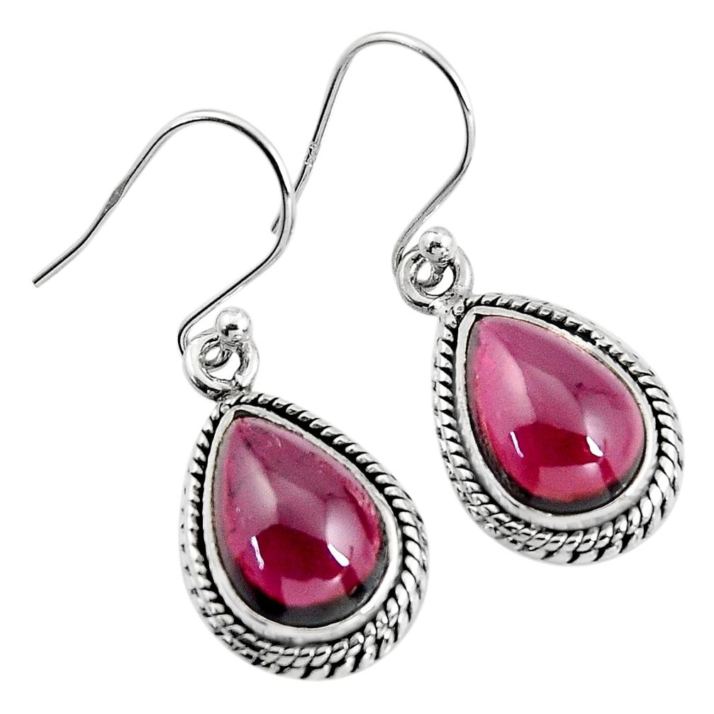 8.80cts natural red garnet 925 sterling silver dangle earrings jewelry p93473