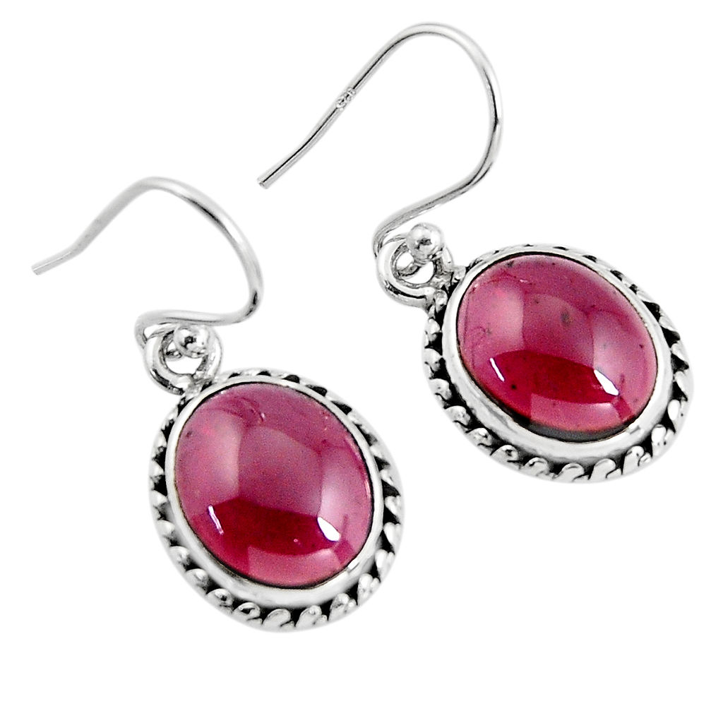 7.67cts natural red garnet 925 sterling silver dangle earrings jewelry p93476