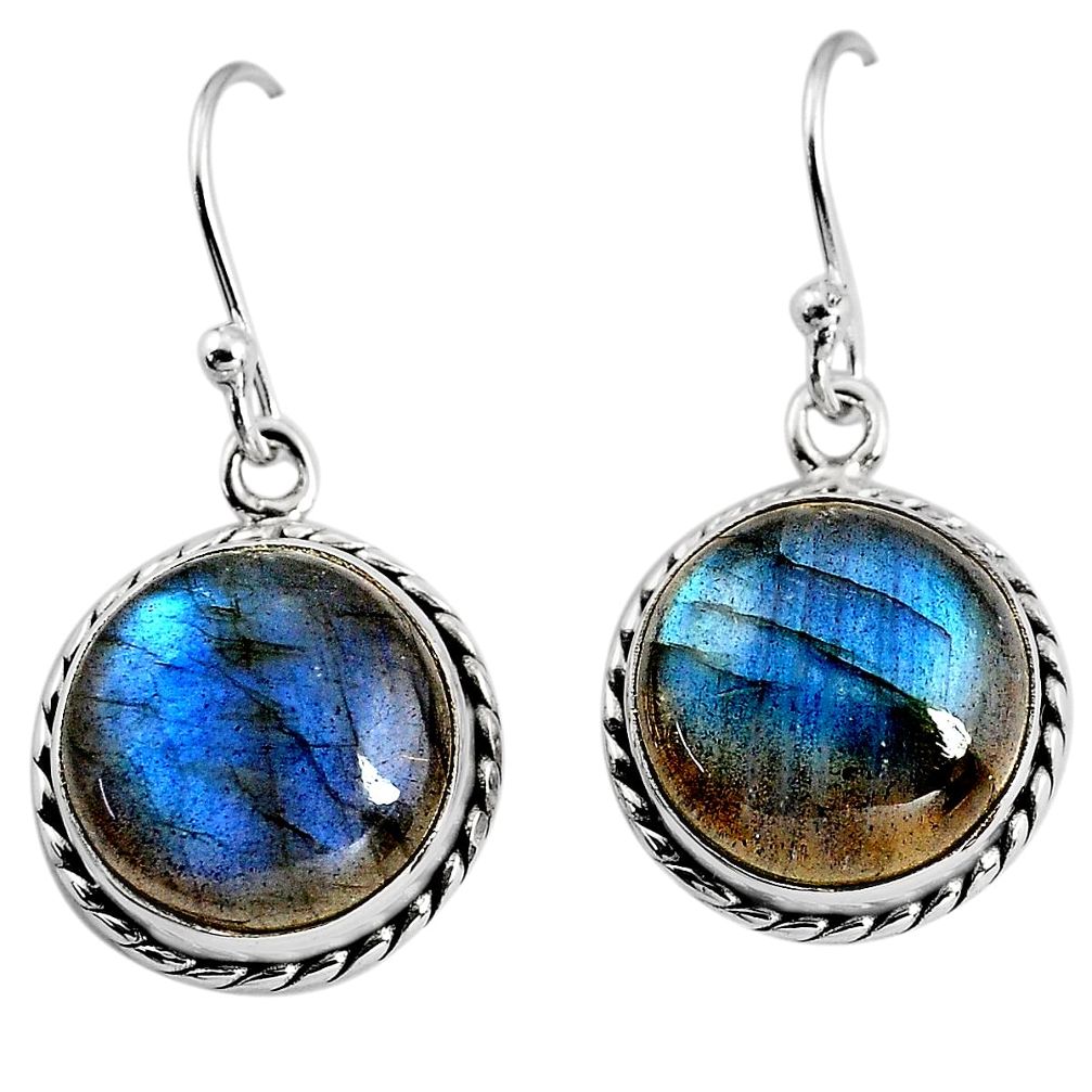 925 sterling silver 12.03cts natural blue labradorite dangle earrings p93512