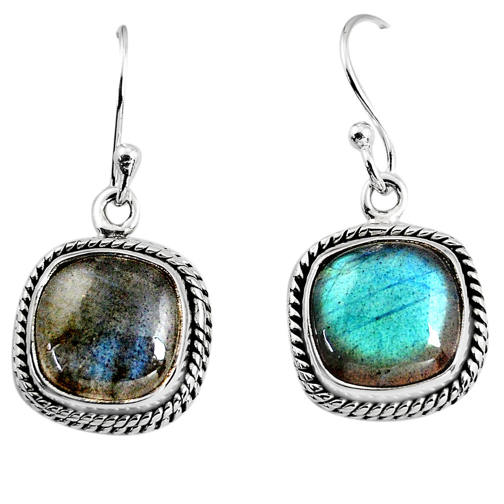 10.37cts natural blue labradorite 925 sterling silver dangle earrings p93519