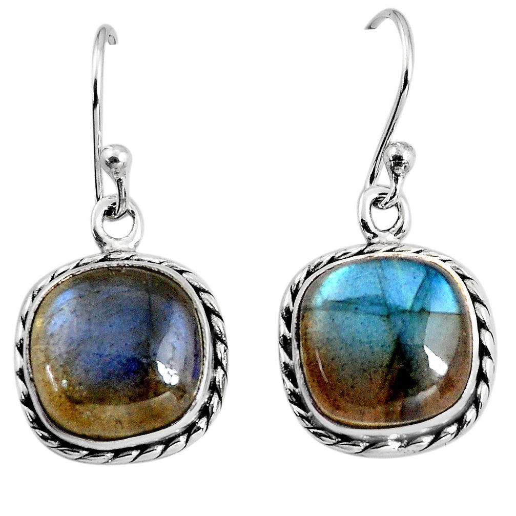 9.96cts natural blue labradorite 925 sterling silver dangle earrings p93522