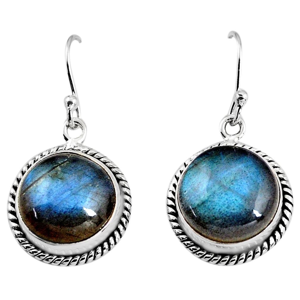 925 sterling silver 12.89cts natural blue labradorite dangle earrings p93532