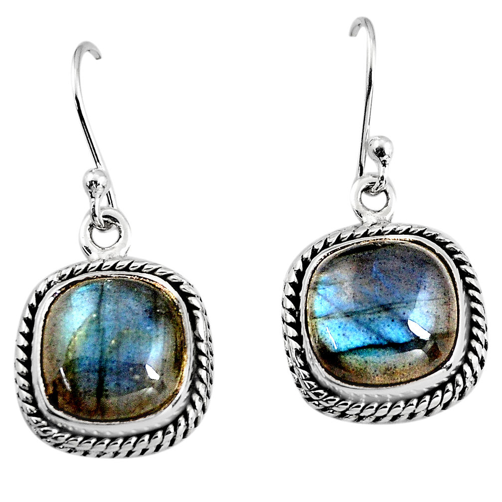 11.66cts natural blue labradorite 925 sterling silver dangle earrings p93533