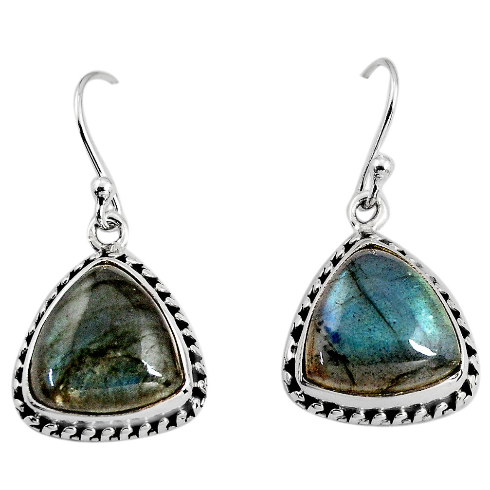 12.07cts natural blue labradorite 925 sterling silver dangle earrings p93535