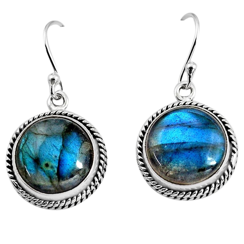 13.26cts natural blue labradorite 925 sterling silver dangle earrings p93537