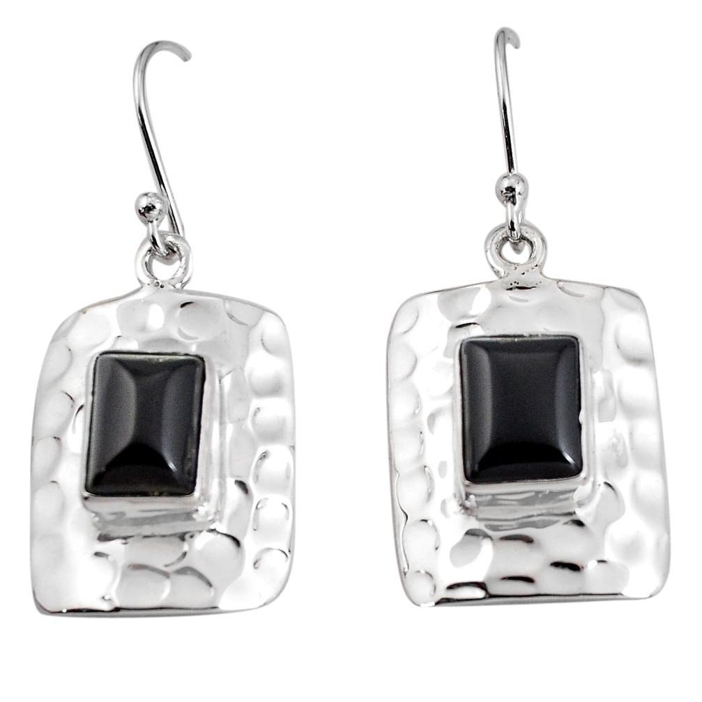925 sterling silver 6.20cts natural black onyx dangle earrings jewelry p94003