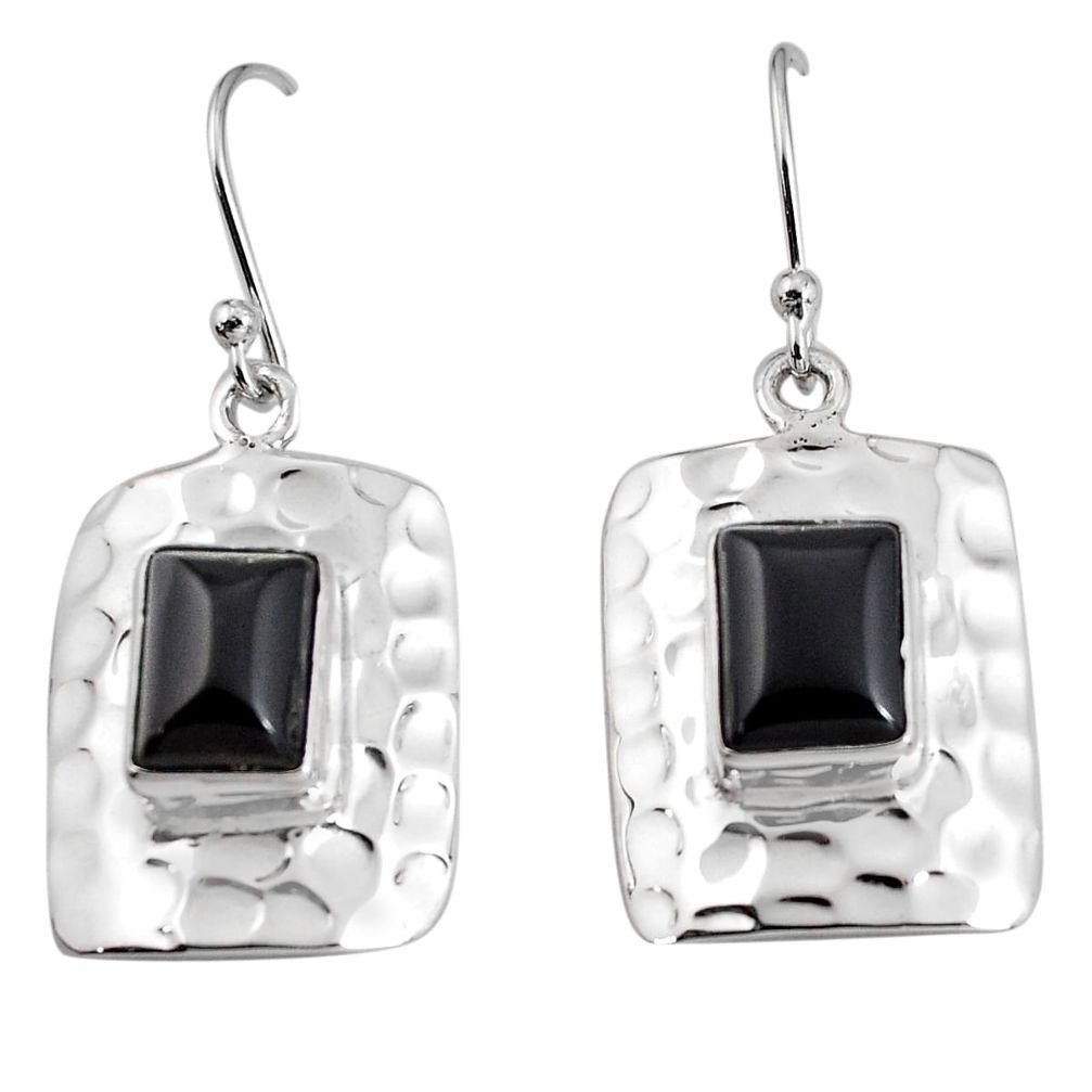 6.02cts natural black onyx 925 sterling silver dangle earrings jewelry p94004