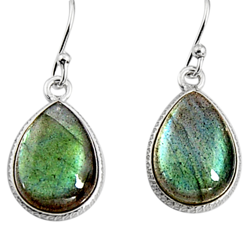 11.86cts natural blue labradorite 925 sterling silver dangle earrings p94246