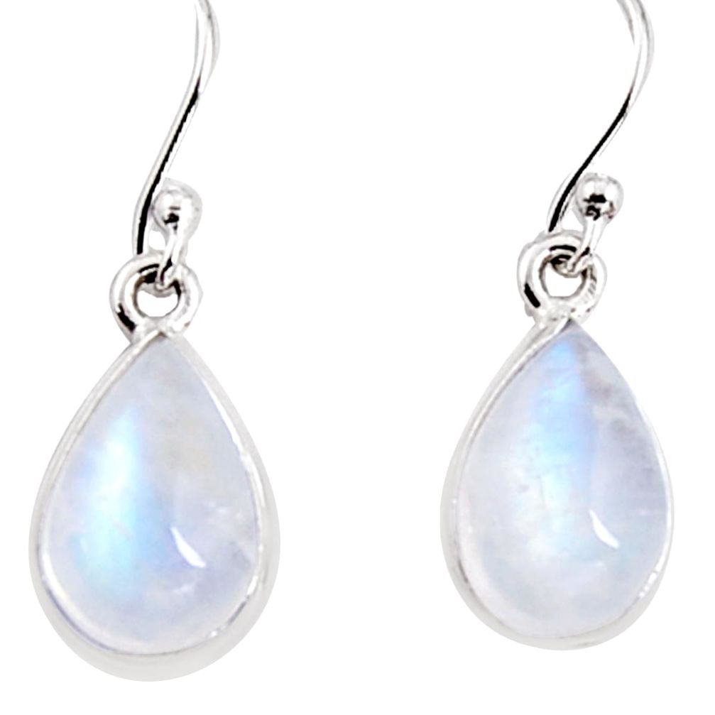 925 sterling silver 7.25cts natural rainbow moonstone dangle earrings p94344