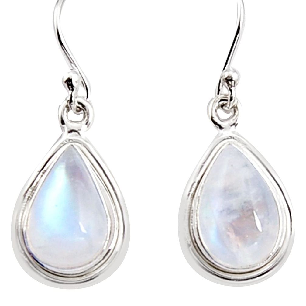 8.06cts natural rainbow moonstone 925 sterling silver dangle earrings p94345