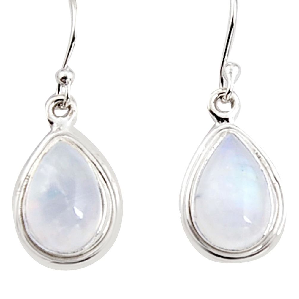 7.97cts natural rainbow moonstone 925 sterling silver dangle earrings p94348