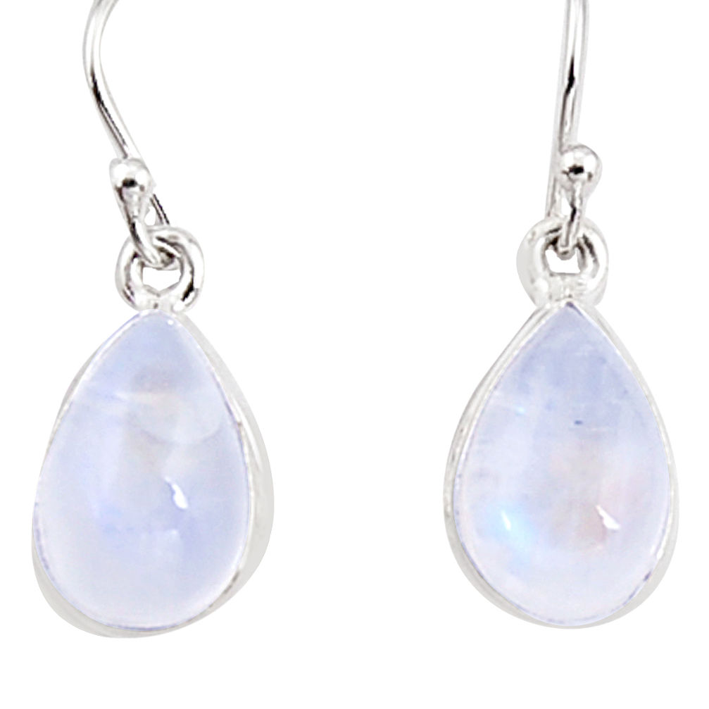 925 sterling silver 7.58cts natural rainbow moonstone dangle earrings p94357