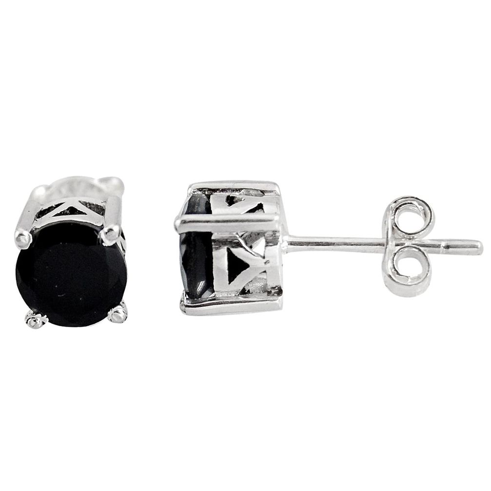 925 sterling silver 2.43cts natural black onyx stud earrings jewelry p96980