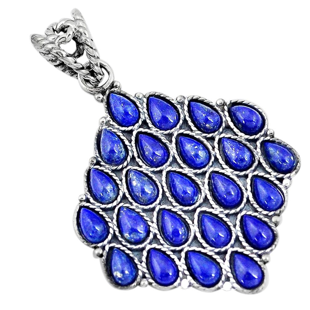 8.07cts natural blue lapis lazuli 925 sterling silver pendant jewelry p10822