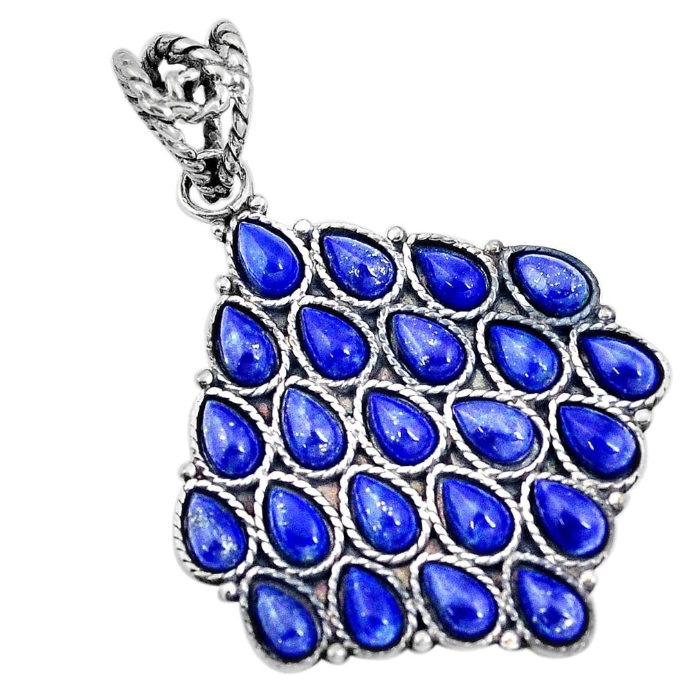 8.28cts natural blue lapis lazuli 925 sterling silver pendant jewelry p10824