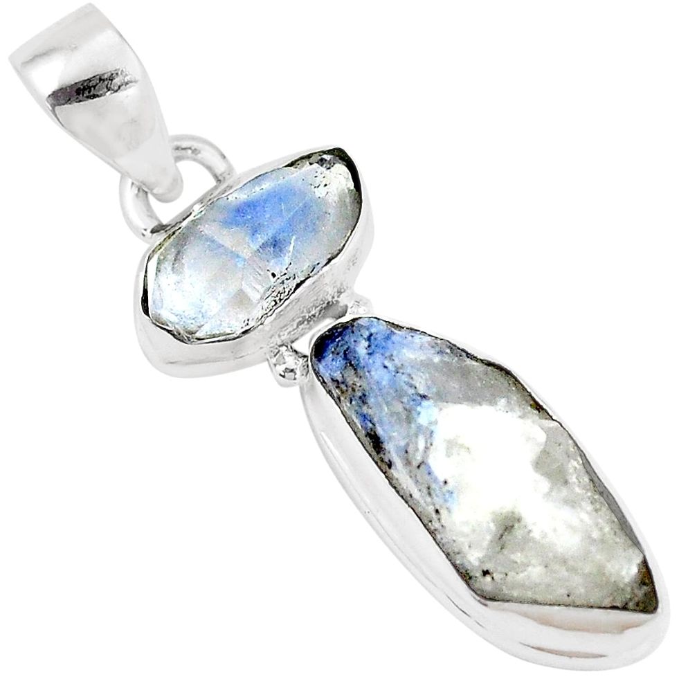 925 sterling silver 12.60cts natural blue dumortierite rough pendant p11347