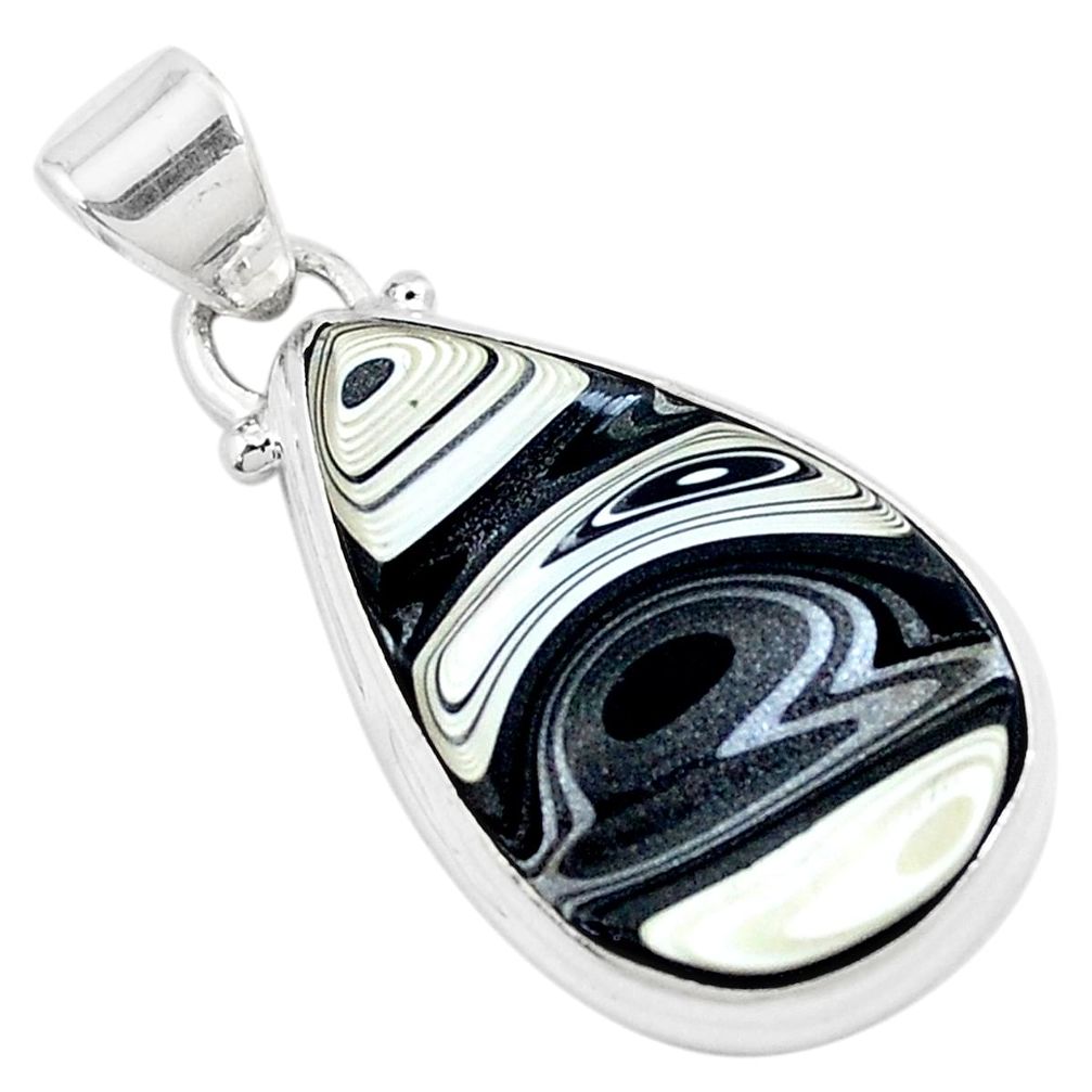 925 sterling silver 10.73cts brown florida auger shell pear pendant p12504