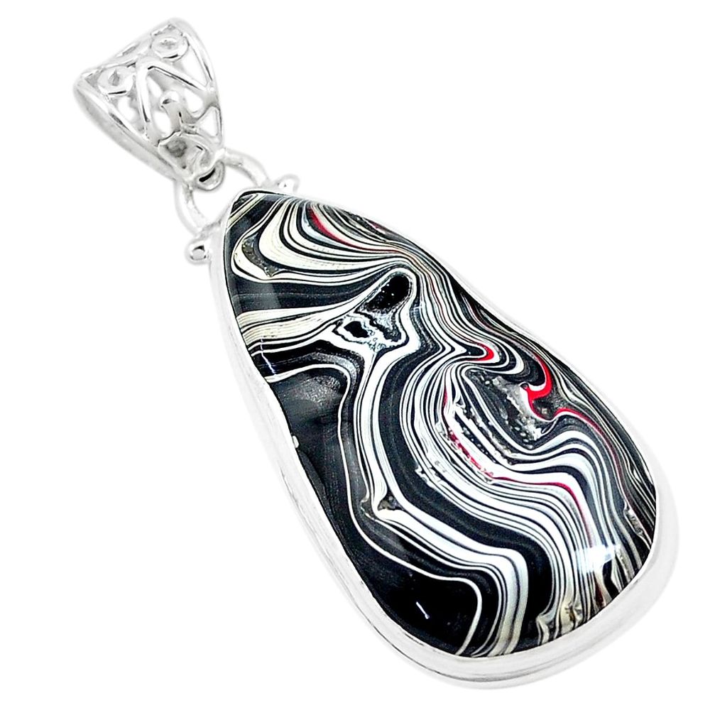 14.45cts brown florida auger shell 925 sterling silver pendant jewelry p12541