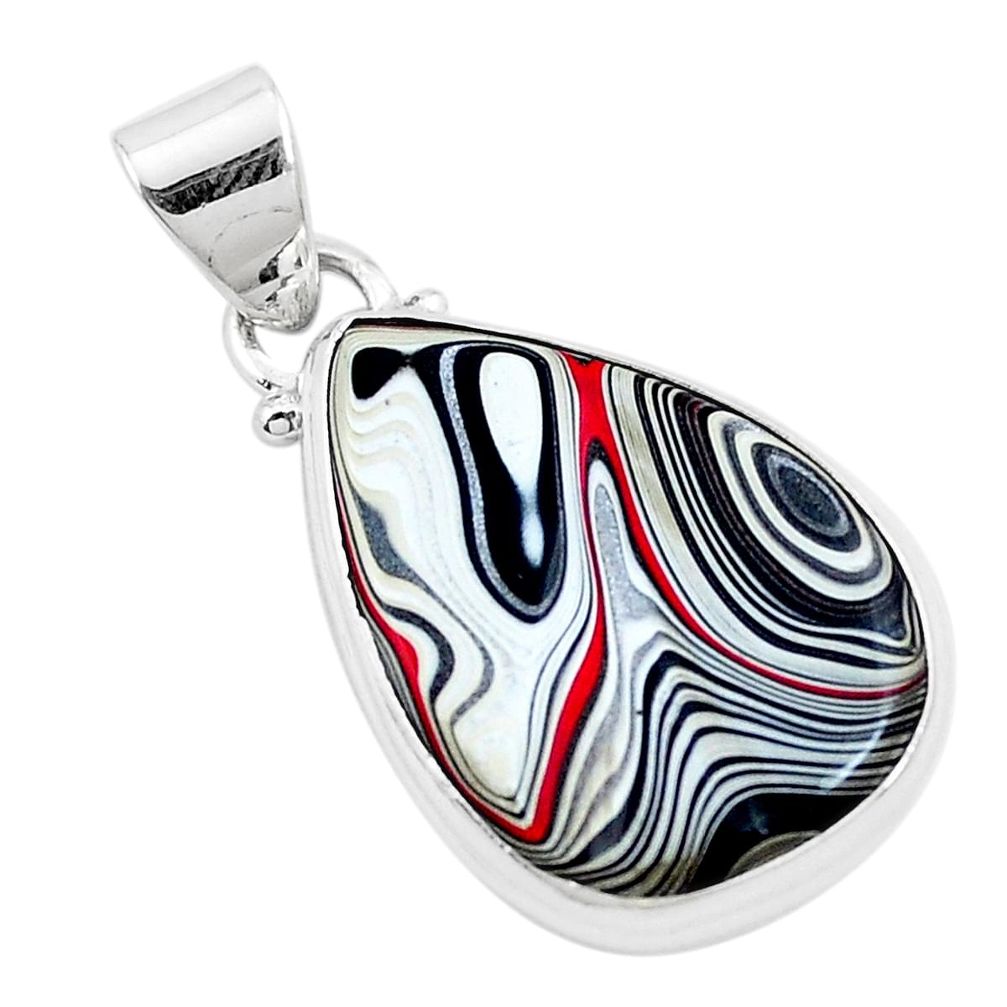 925 sterling silver 11.26cts brown florida auger shell pear shape pendant p12547