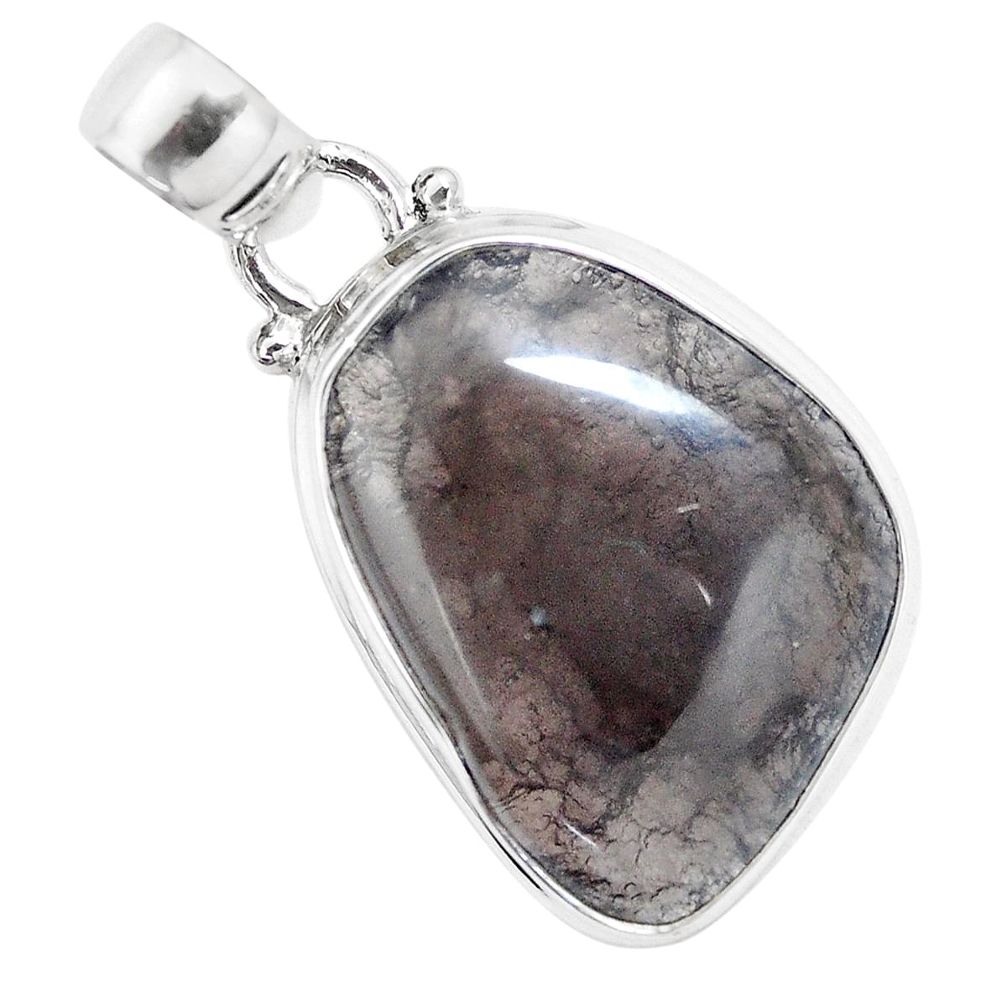 925 sterling silver 15.55cts natural brown agni manitite pendant jewelry p12967