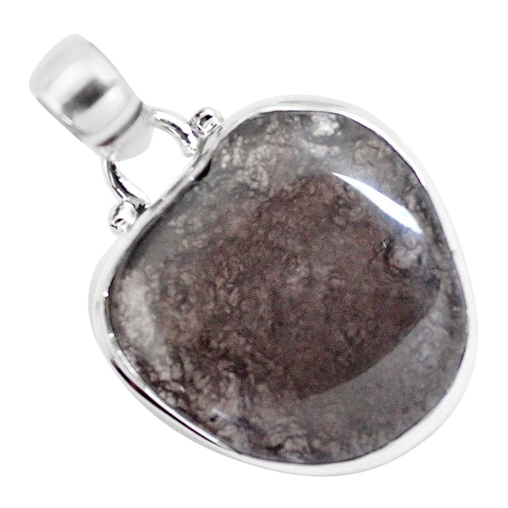 14.47cts natural brown agni manitite fancy 925 sterling silver pendant p12969