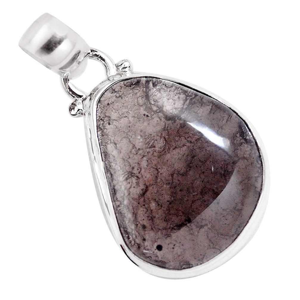 925 sterling silver 13.66cts natural brown agni manitite pendant jewelry p12978