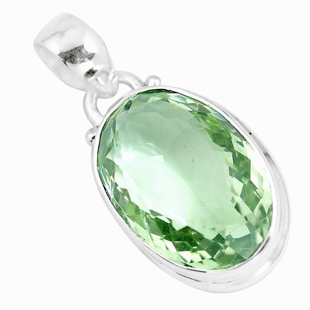 13.73cts natural green amethyst 925 sterling silver pendant jewelry p13033