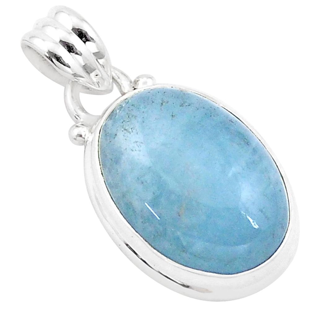 11.70cts natural blue aquamarine 925 sterling silver pendant jewelry p13577