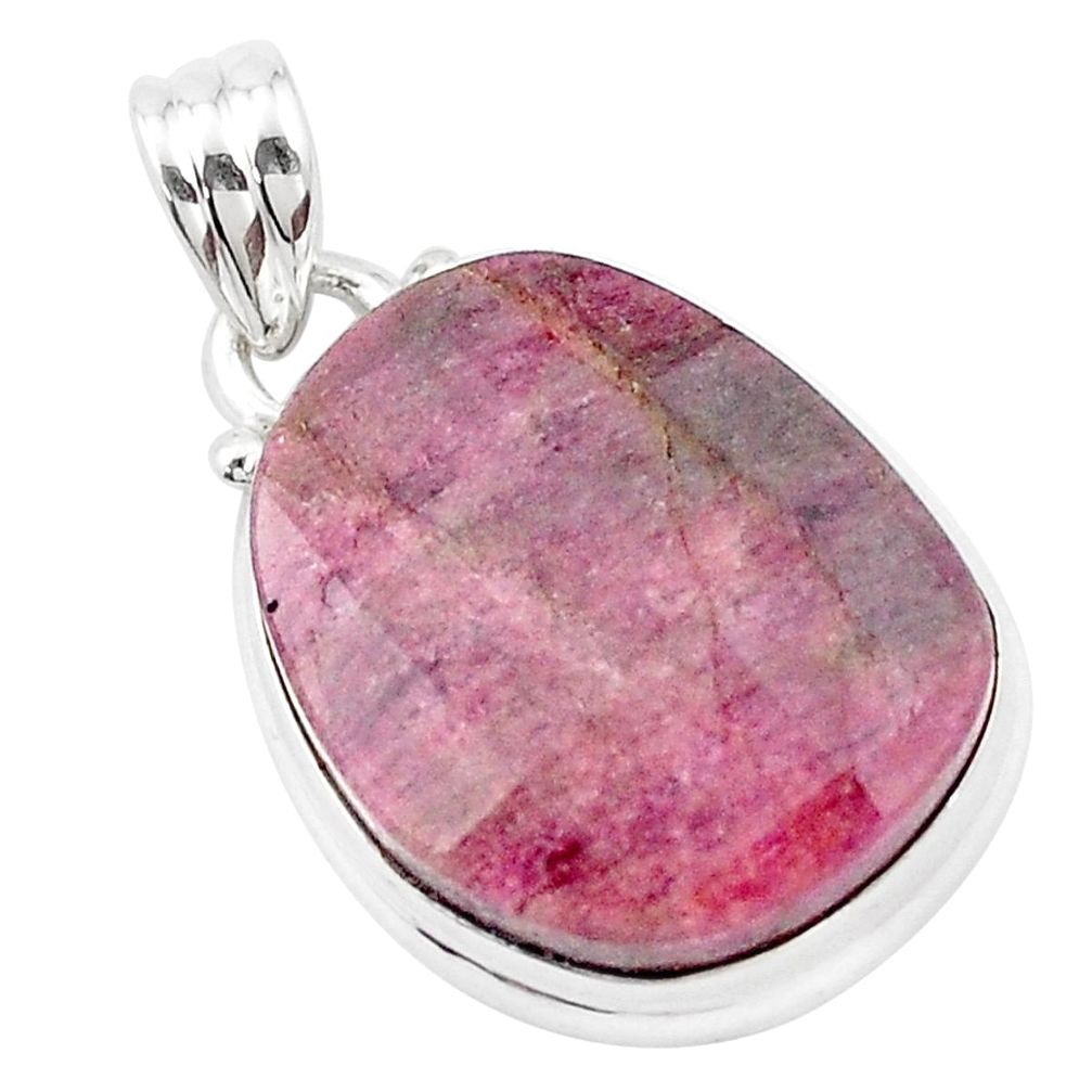 18.70cts natural pink tourmaline 925 sterling silver pendant jewelry p13663