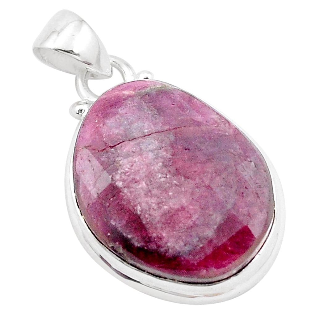 18.62cts natural pink tourmaline 925 sterling silver pendant jewelry p13665