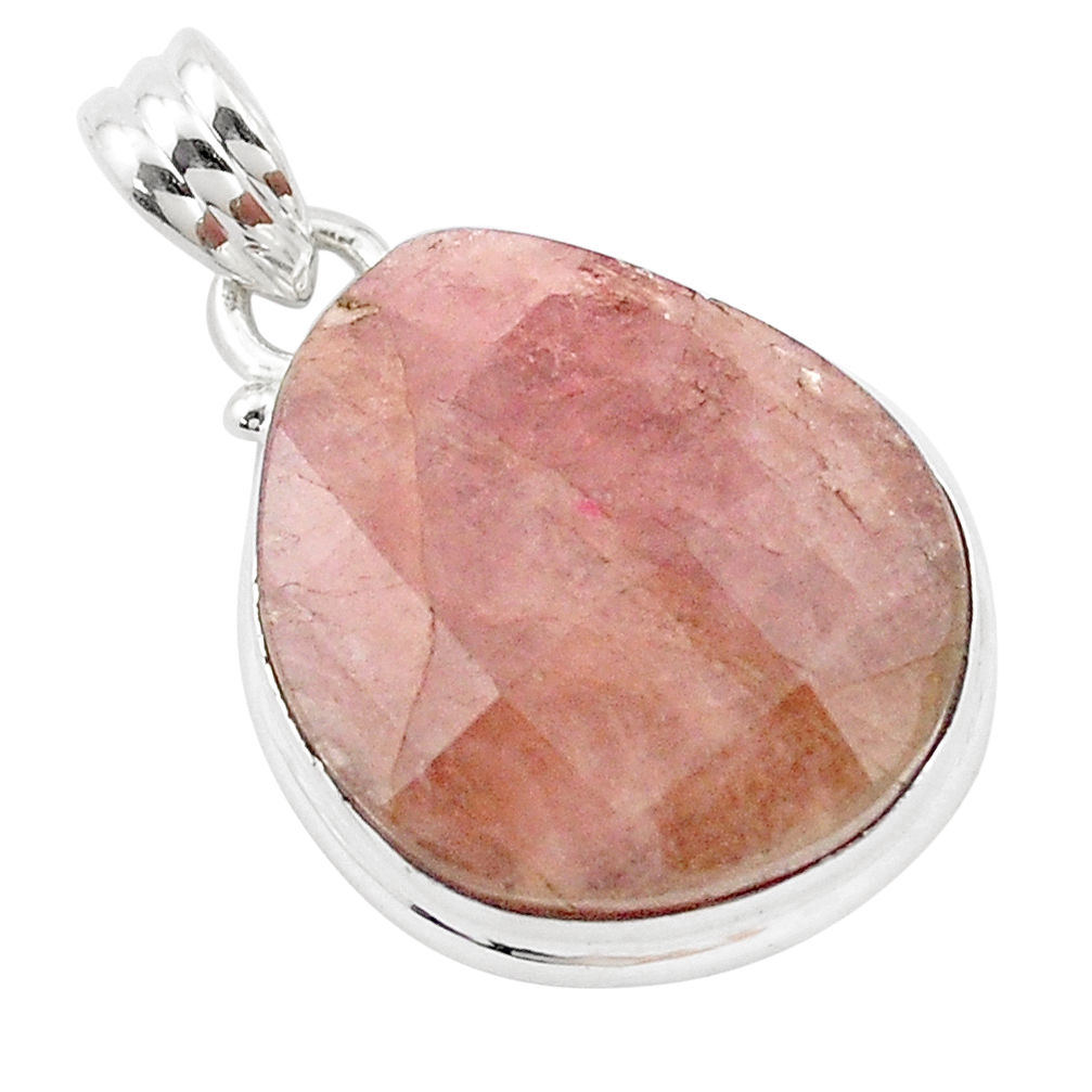 925 sterling silver 19.23cts natural pink tourmaline pendant jewelry p13673