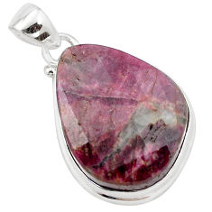 22.07cts natural pink tourmaline 925 sterling silver pendant jewelry p13679