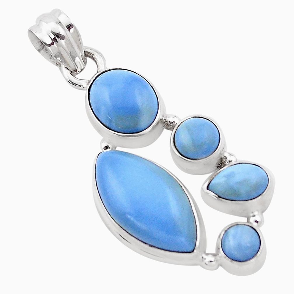 925 sterling silver 13.71cts natural blue owyhee opal pendant jewelry p13878