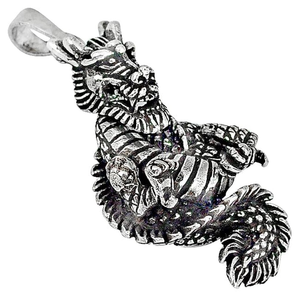 Indonesian bali java island 925 sterling silver dragon pendant jewelry p1389