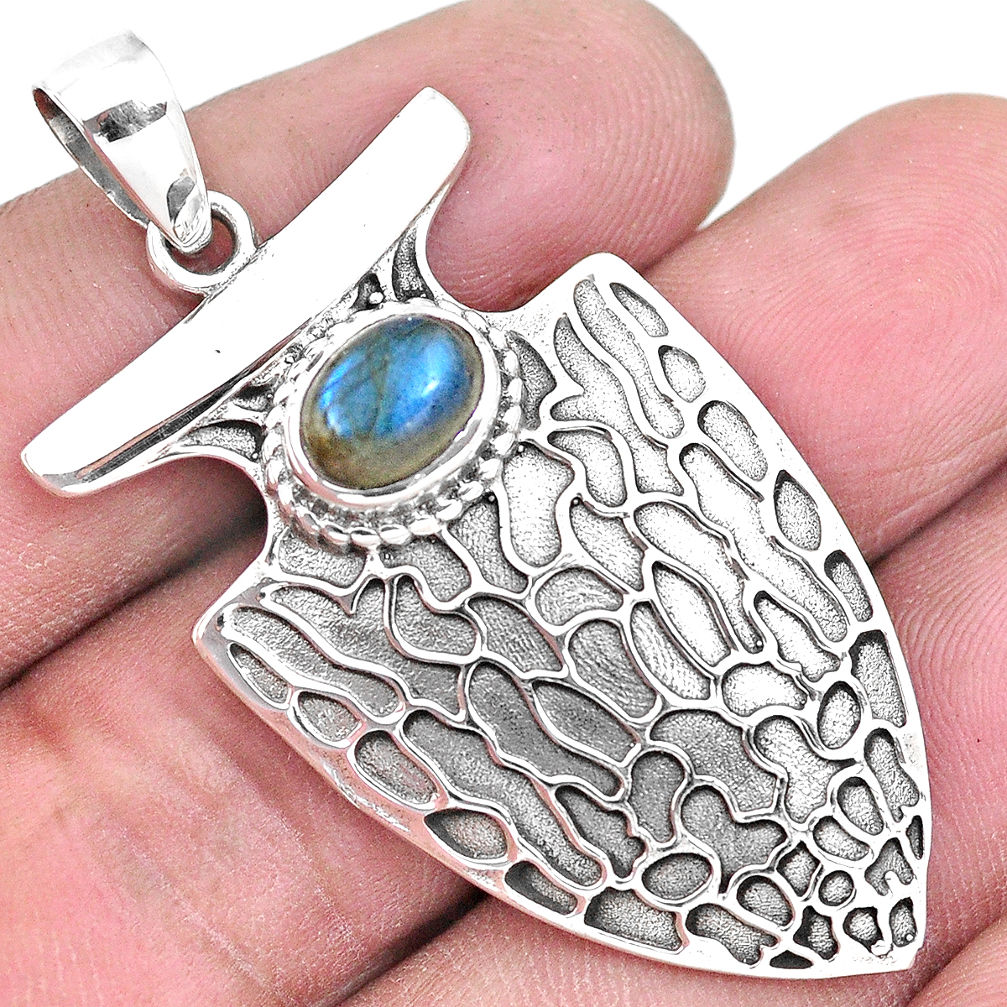 2.12cts natural blue labradorite 925 sterling silver pendant jewelry p14375