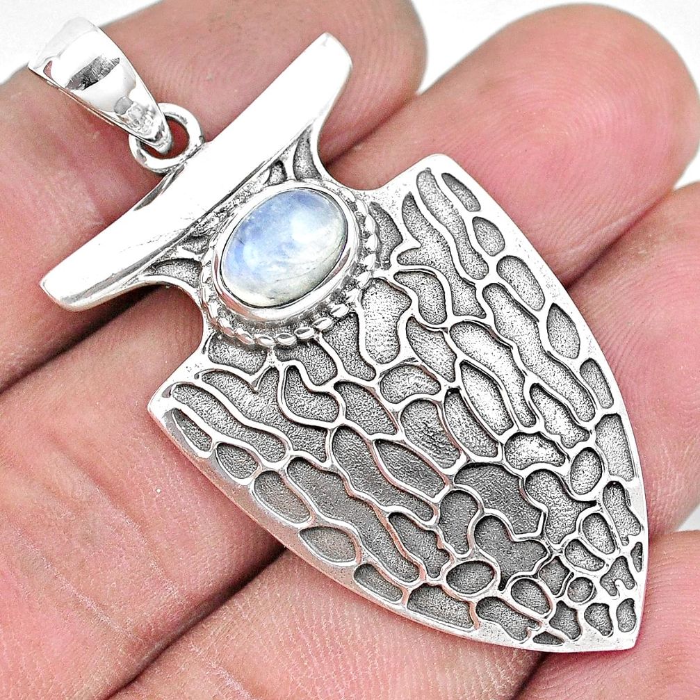 2.17cts natural rainbow moonstone 925 sterling silver pendant jewelry p14380