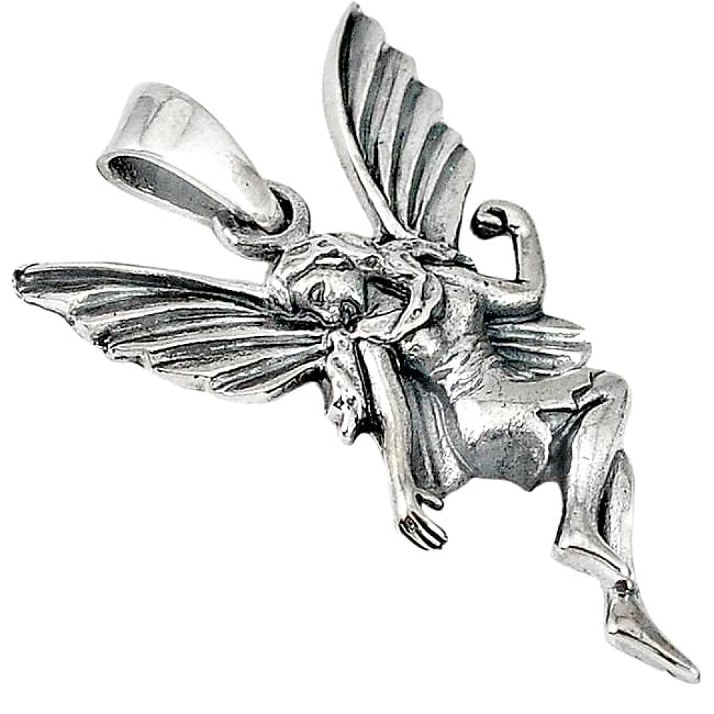 Indonesian bali java island 925 silver angel wings fairy pendant jewelry p1439