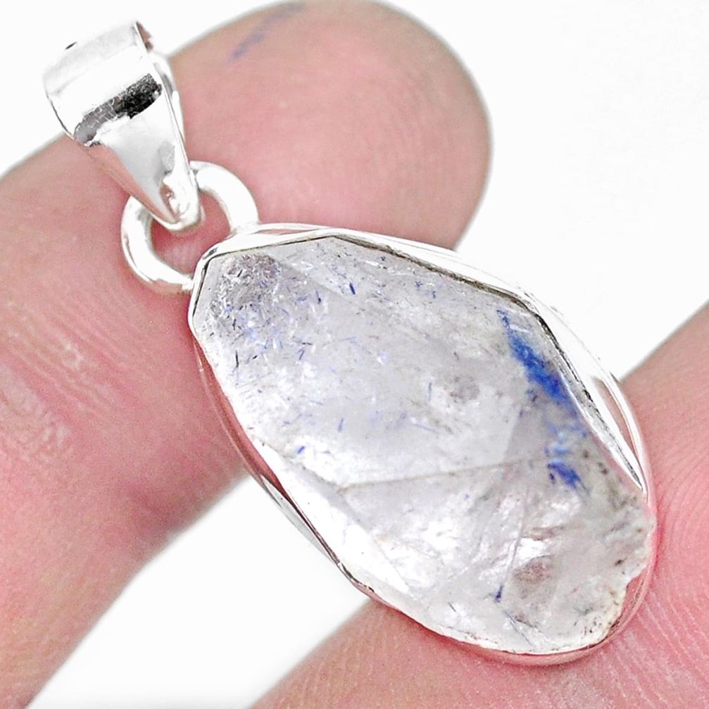 14.47cts natural blue dumortierite rough fancy 925 silver pendant jewelry p14586