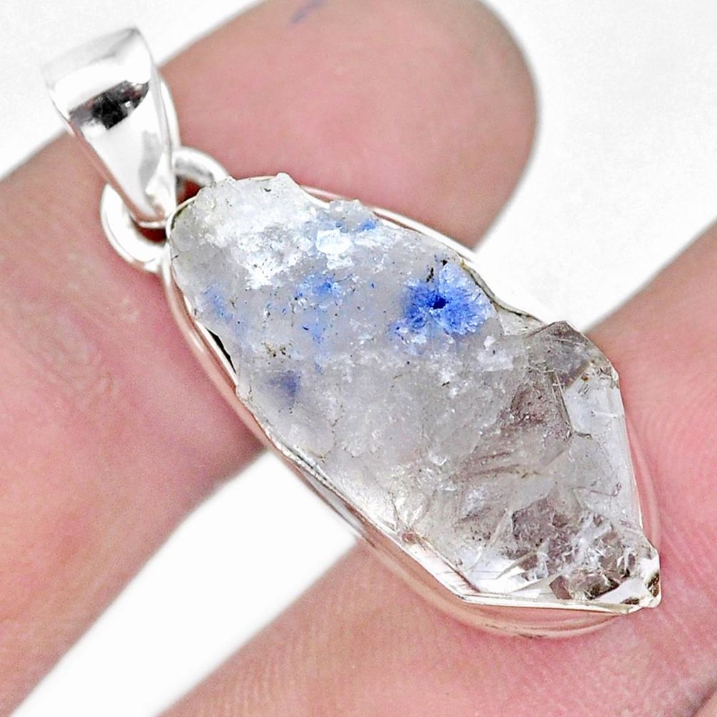 925 silver 14.95cts natural blue dumortierite rough pendant jewelry p14588